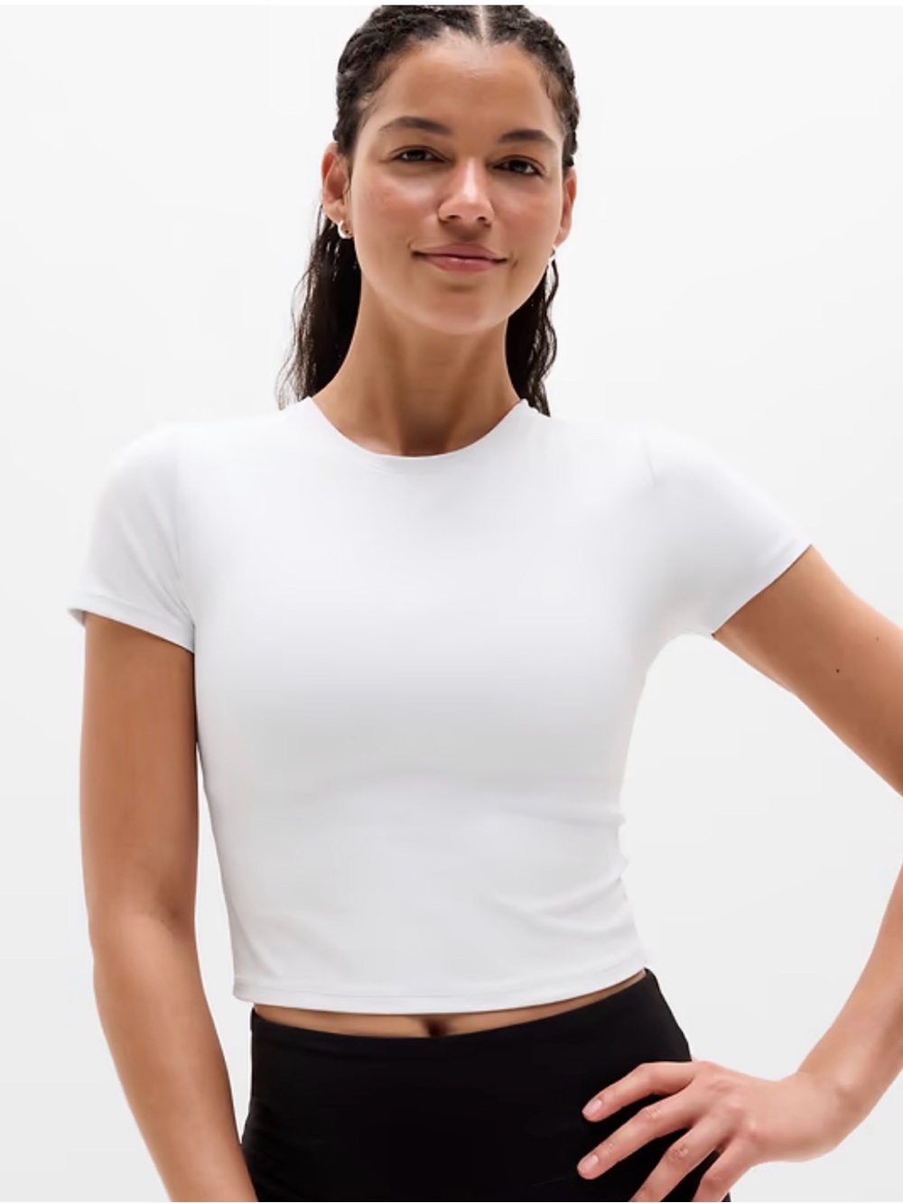 Athleta Transcend Open Back White Tee ( Size M) NEW